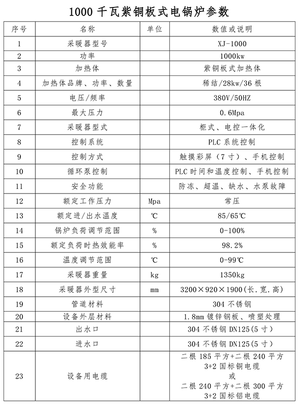 辽宁稀结商用大功率电锅炉｜1000kw紫铜板式电锅炉