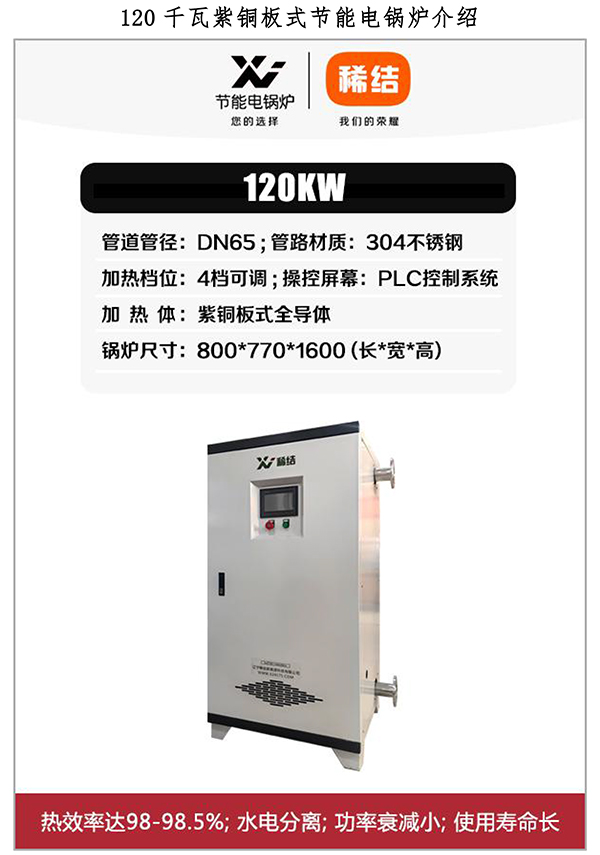 辽宁稀结120kW紫铜板式电锅炉_全导体加热